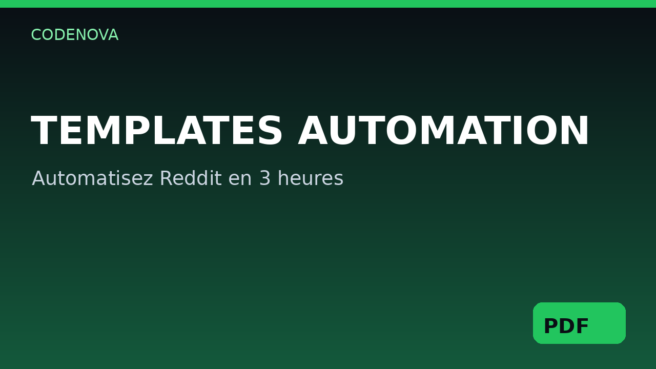 Couverture : Templates Automatisation Reddit