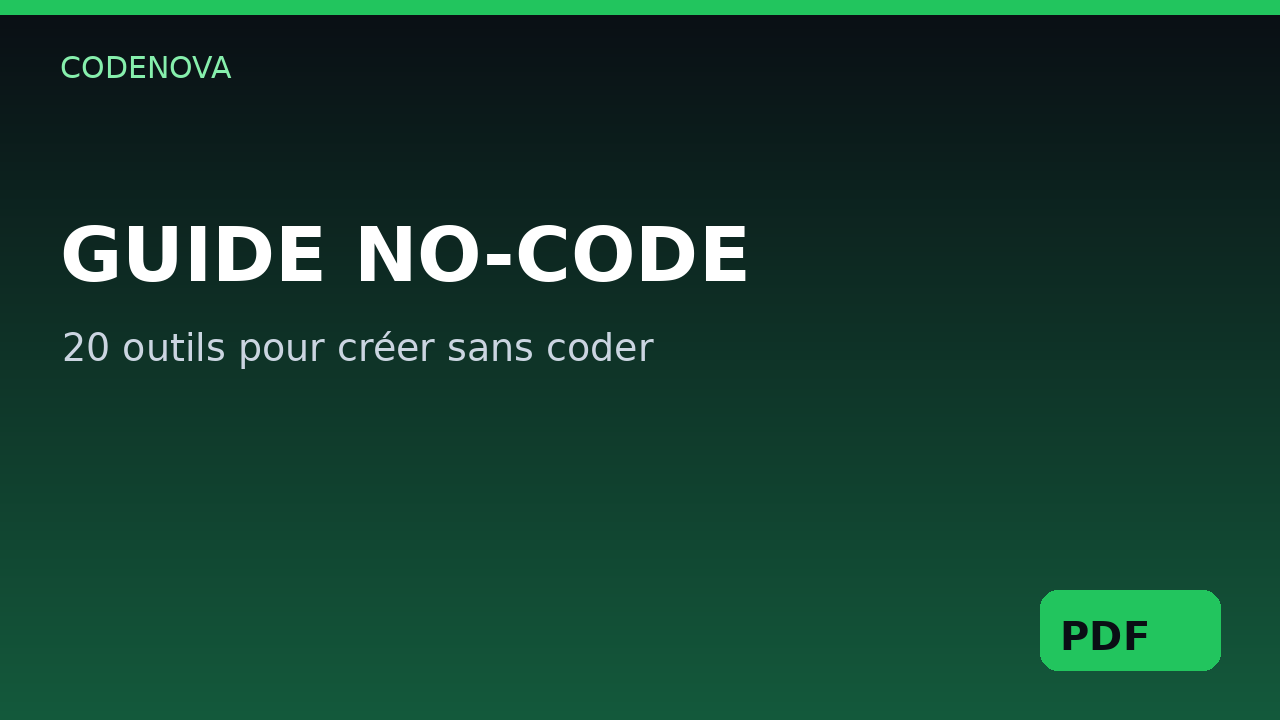 Couverture : Guide des Outils No-Code